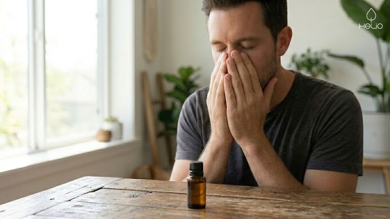 Etherische olie inhaleren via de handpalmen