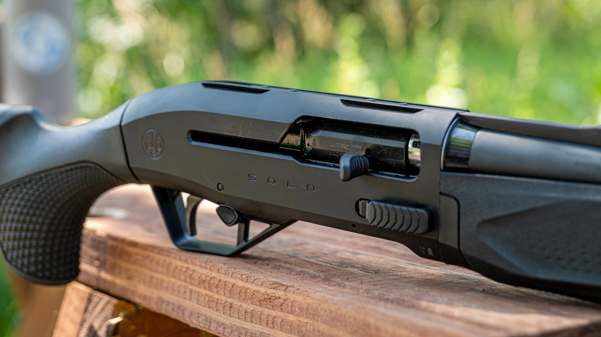 Beretta A400 Solo 12 gauge shotgun with black synthetic stock and aggressive grip texturing