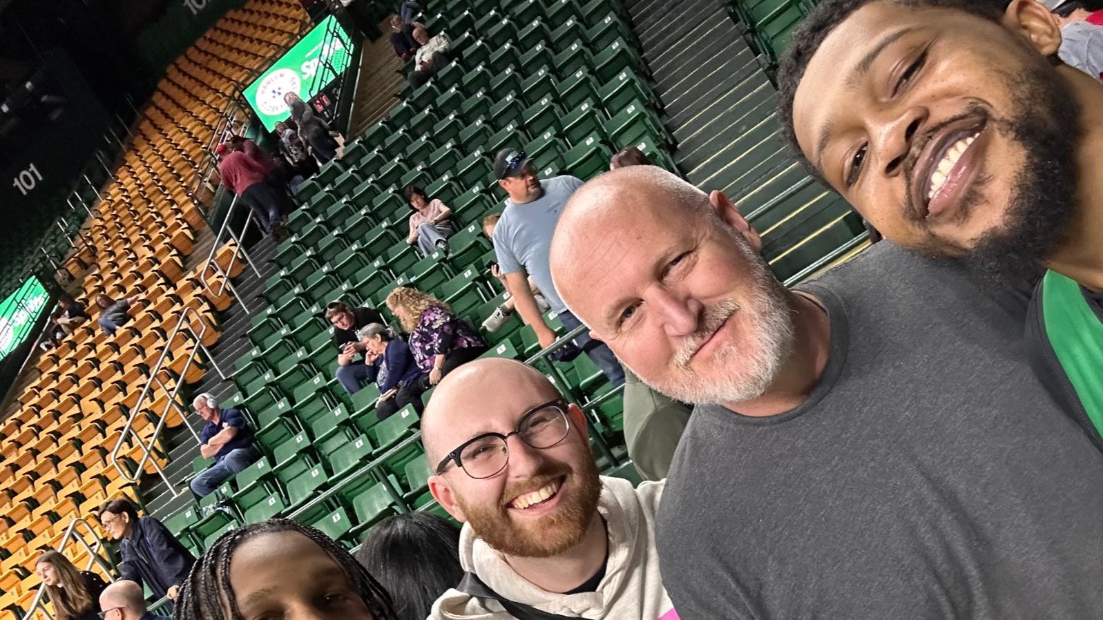 Harlem Globetrotters playing basketball while the Washington Generals compete despite knowing they will likely lose