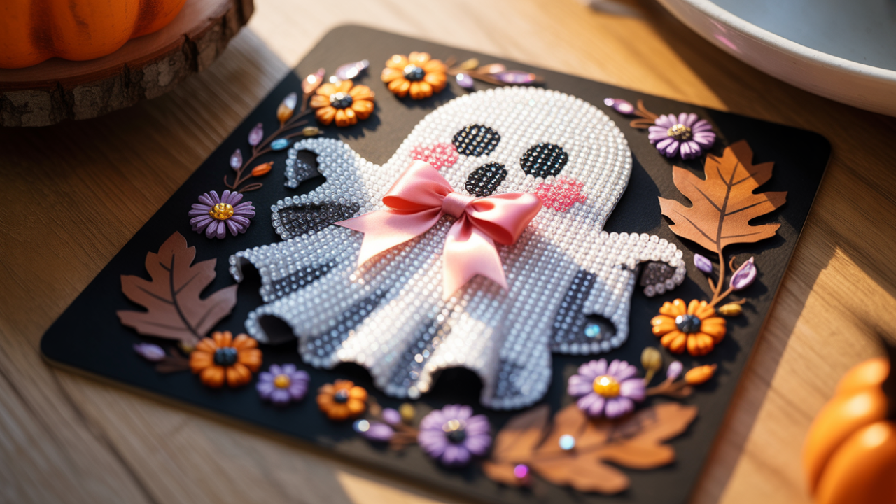 🖤 Halloween DIY Diamond Art Coasters Craft