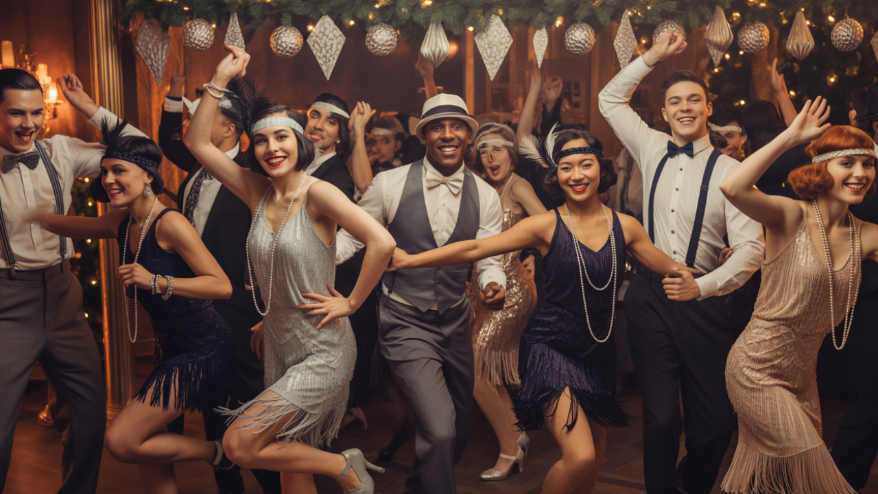 Feathers, Gold & Jazz: A Roaring Twenties Christmas Themed Celebration