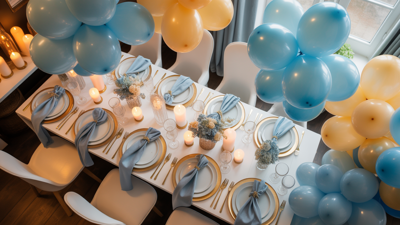 Light Blue & Champagne Party Color Theme