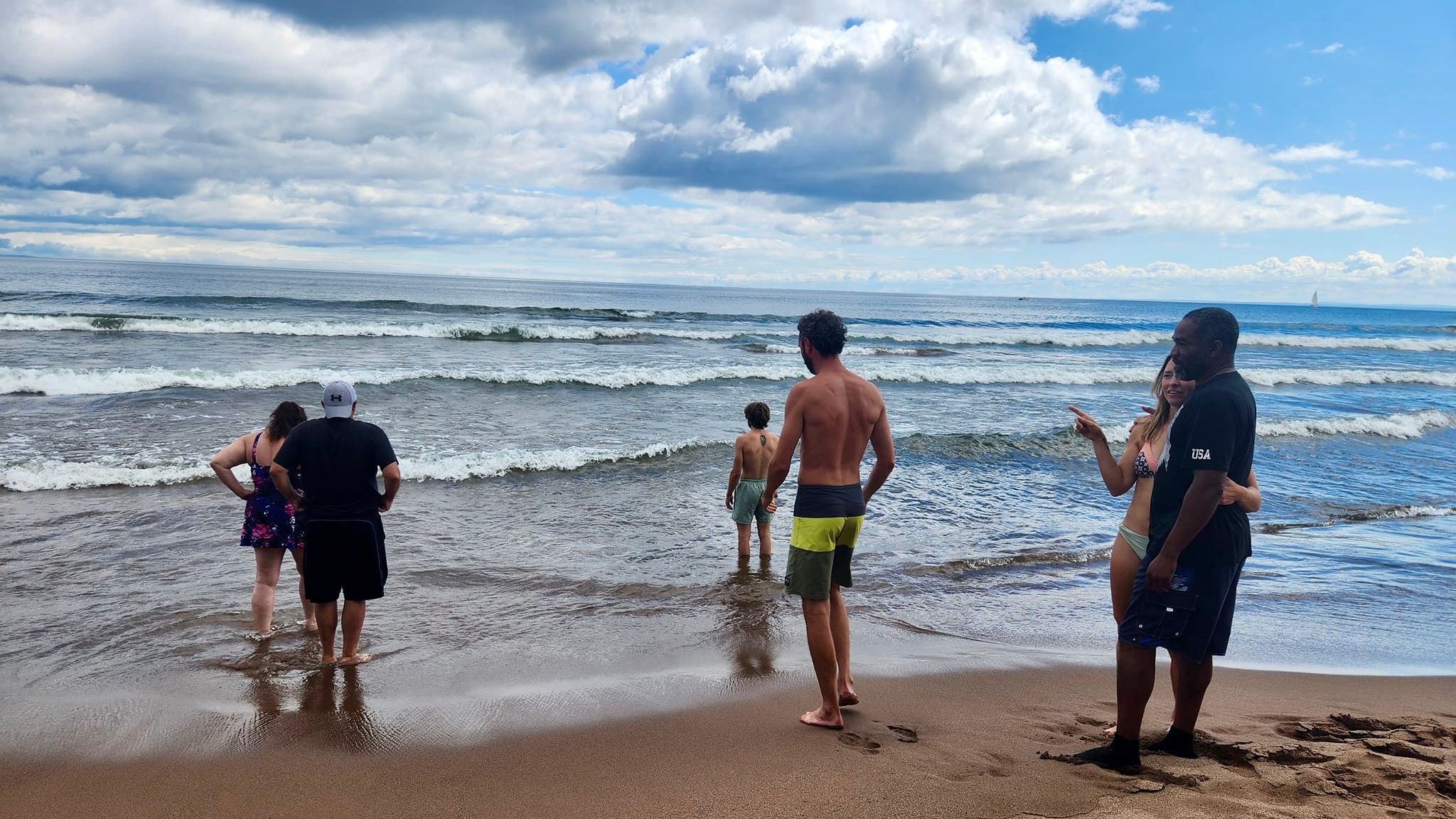 Swimming with my family in Lake Superior