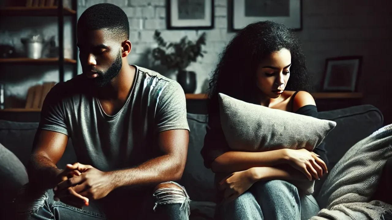 Image of a heartbroken Black couple