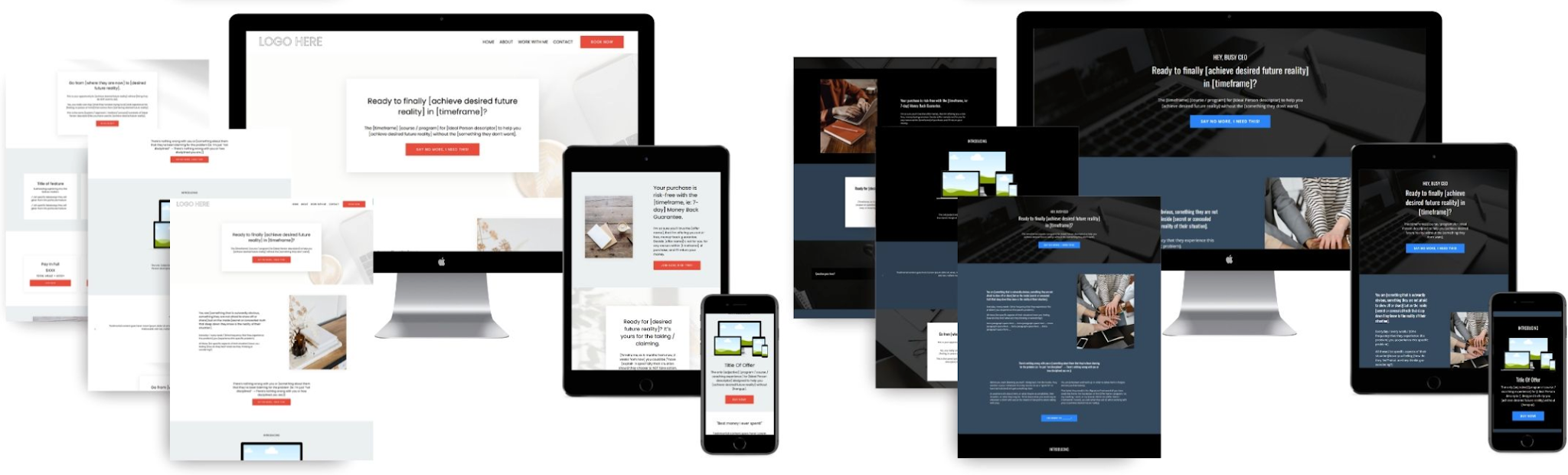 Free Kajabi templates for your sales page.