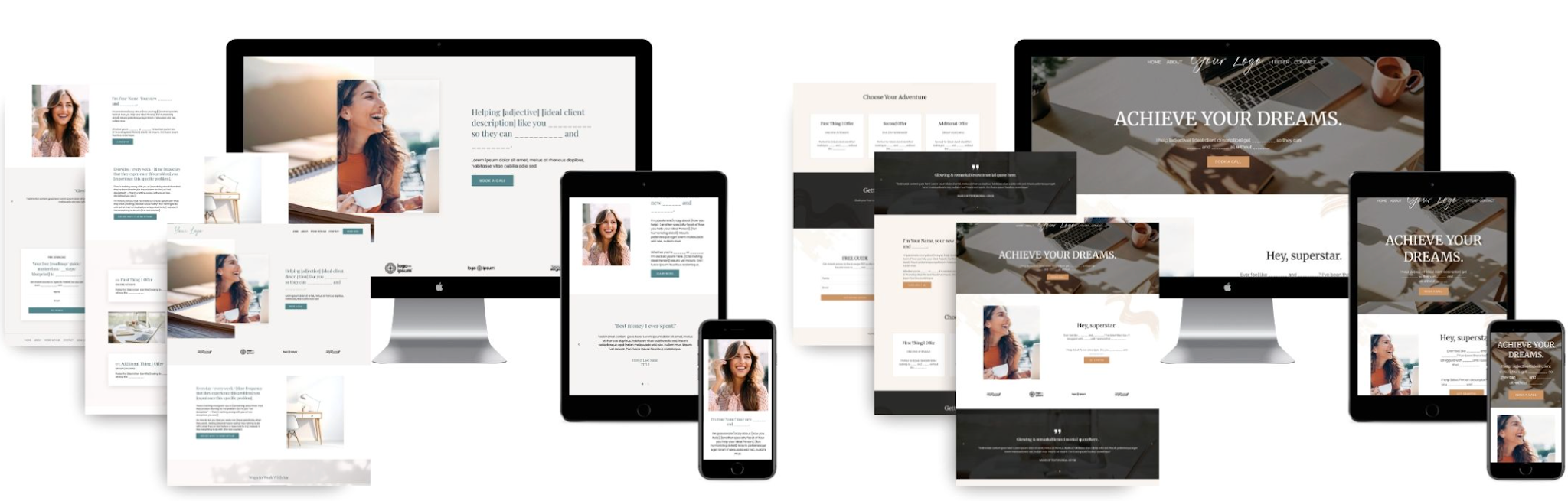 Free Kajabi templates for your home page.