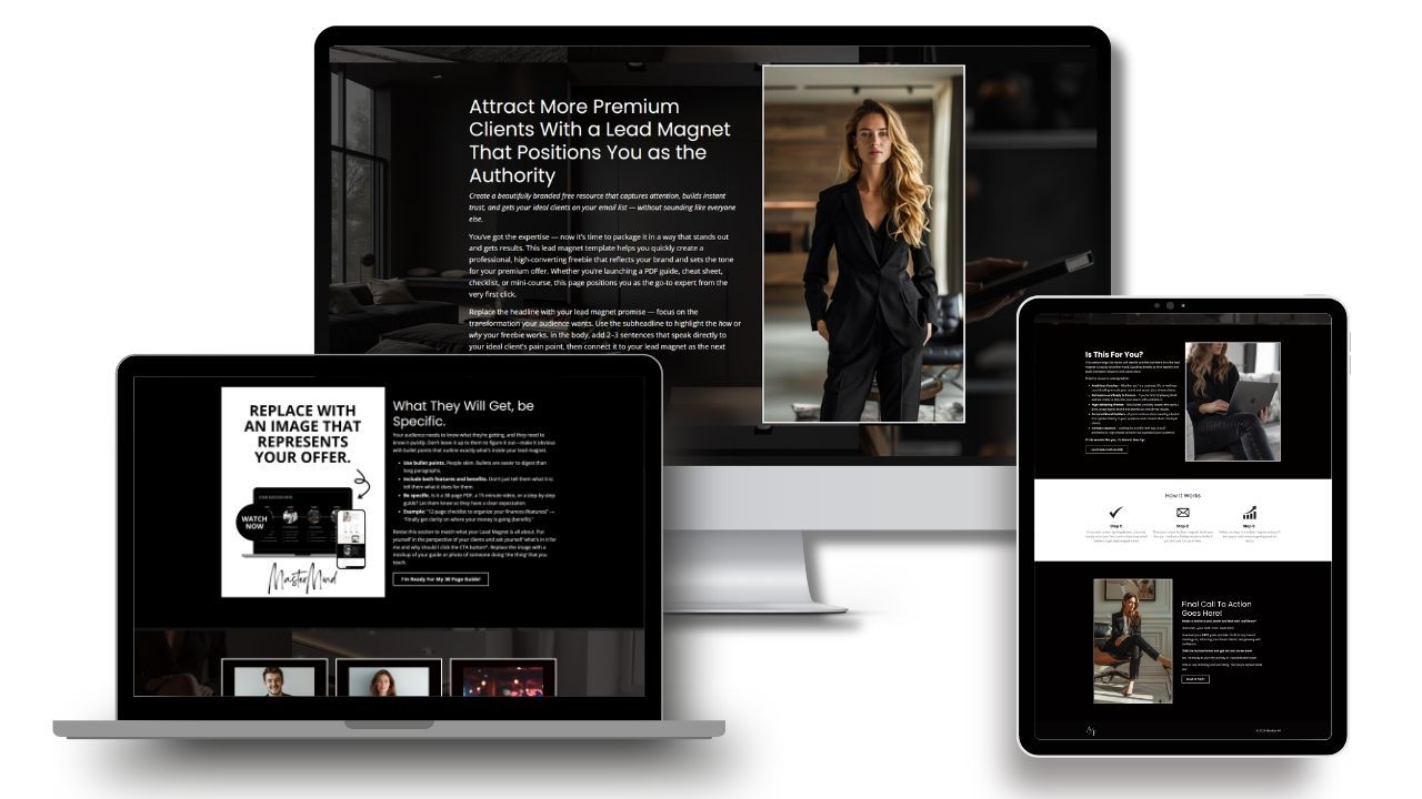 Kajabi Lead Magnet Landing Pages for High Performance Coaches