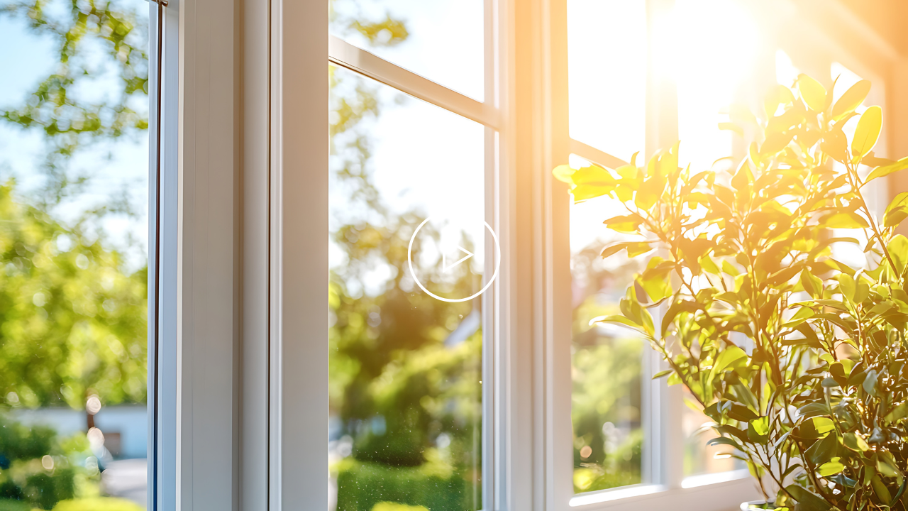 window with sun shining outside