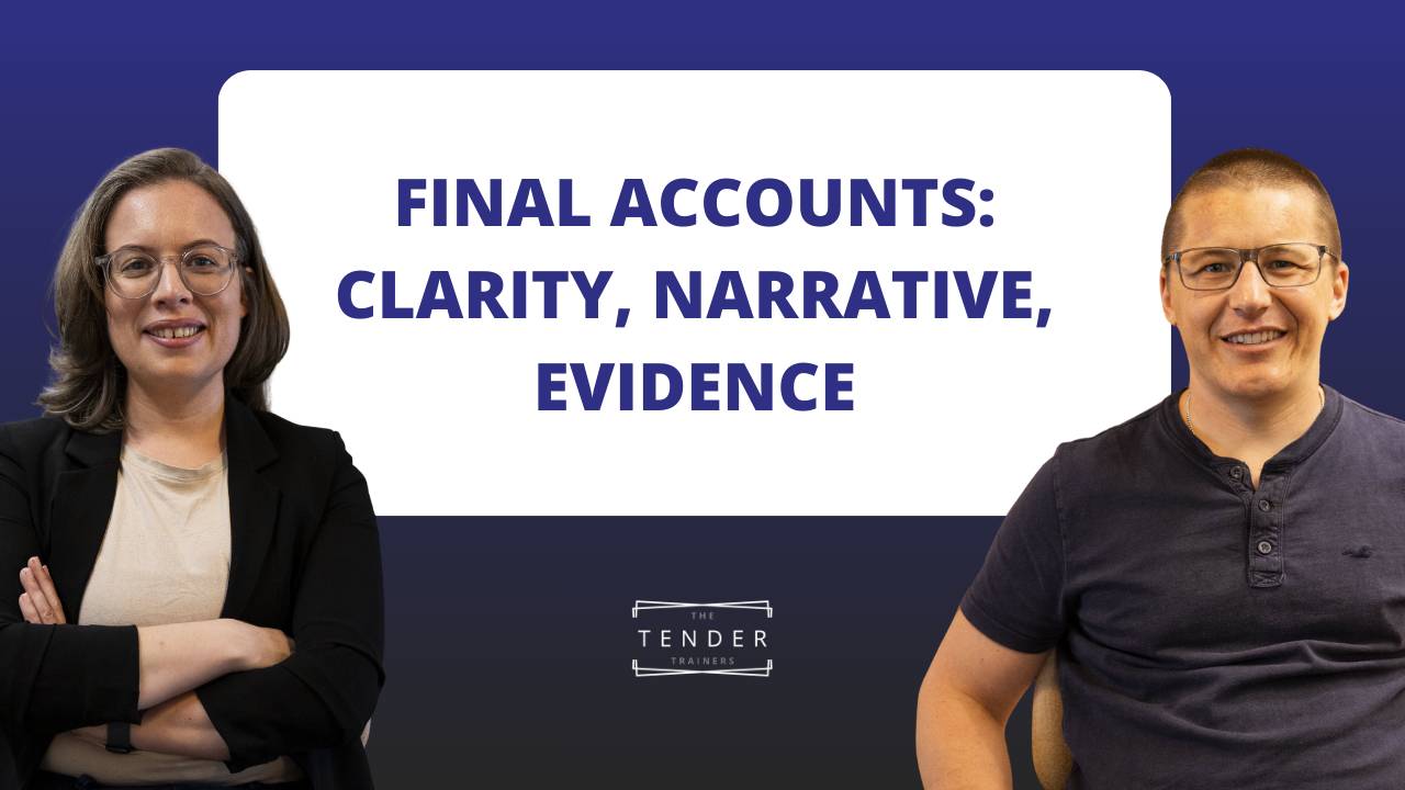 Image of Eve and Rickie with blog title "Final Accounts: Clarity, Narrative, Evidence"