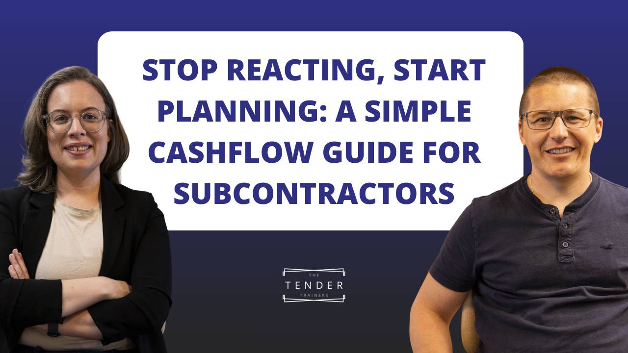 Image of Eve and Rickie with blog title "Stop Reacting, Start Planning: A Simple Cashflow Guide for Subcontractors"