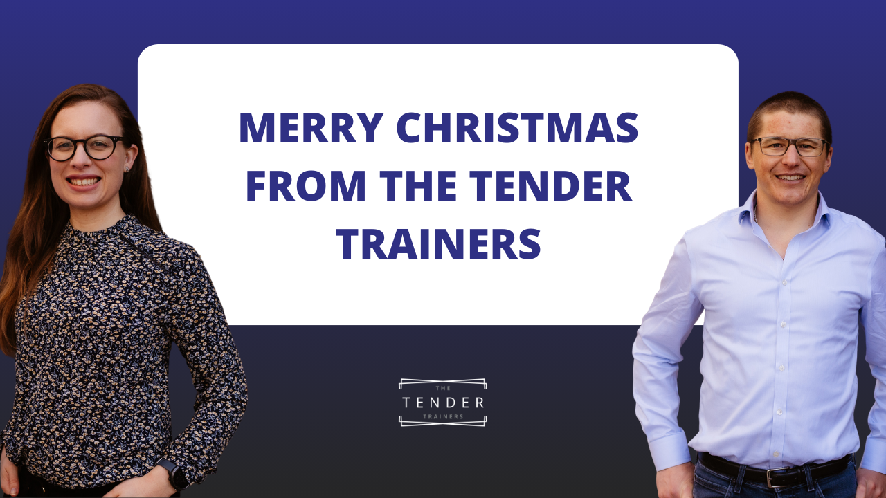 Image of Eve and Rickie with blog title "Merry Christmas from The Tender Trainers"