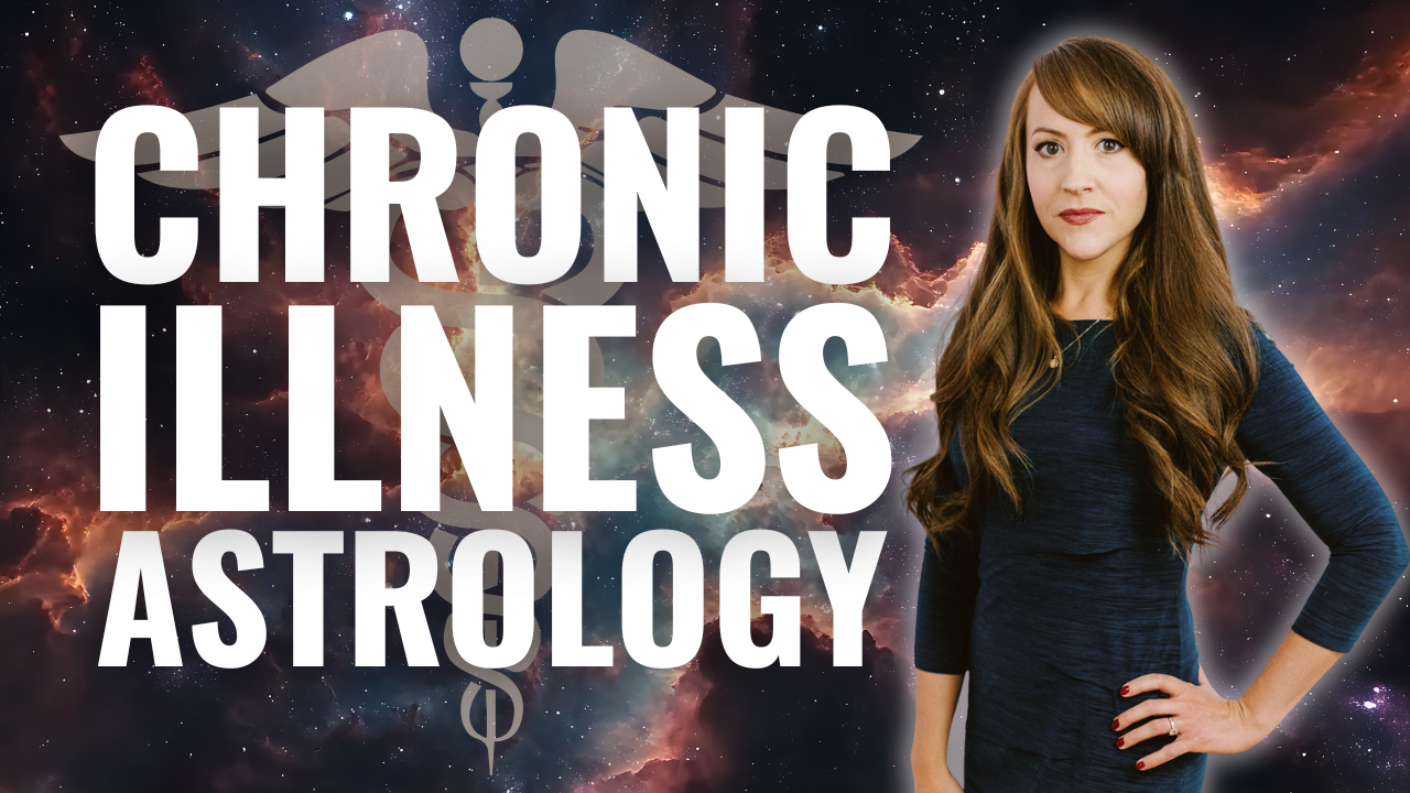 Heather Eland standing beside a title Chronic Illness Astrology