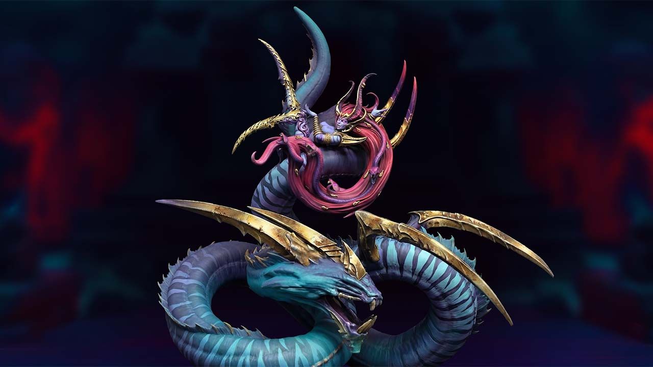 Lyrhana-on-Giant-Snake