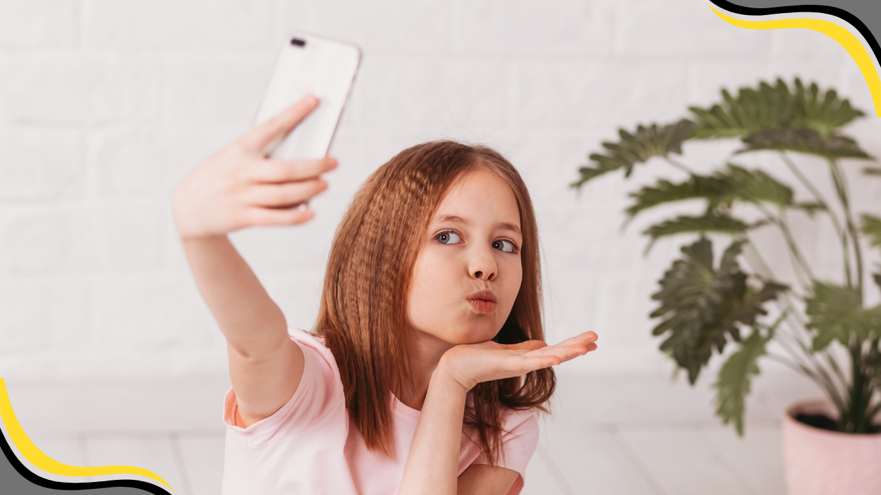 teen taking a selfie