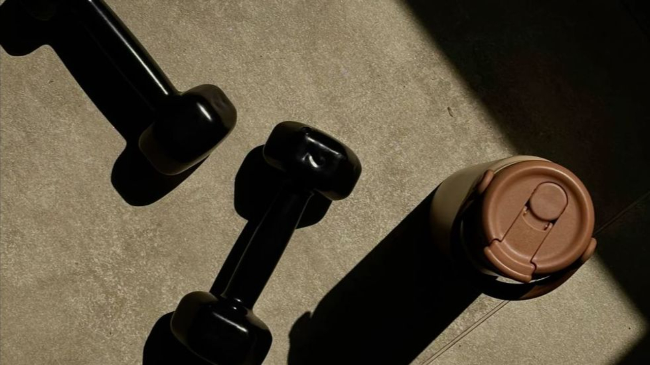 fitness women with dumbbells