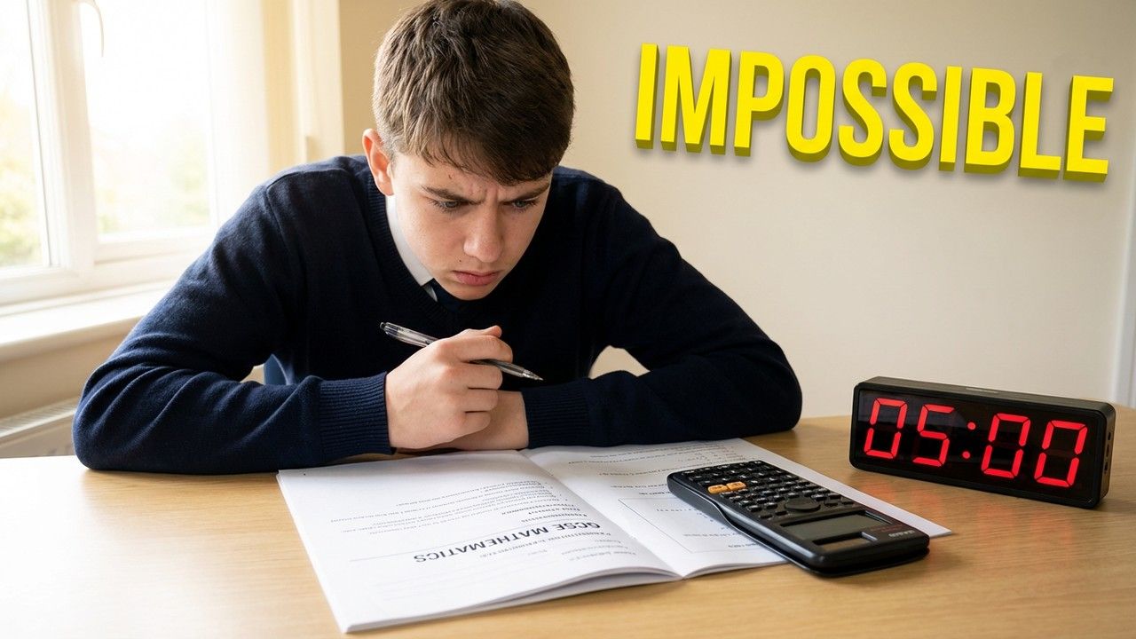 Year 11 student revising GCSE maths at desk during Easter holidays