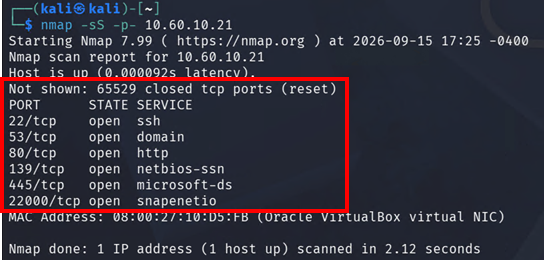 Escaneo completo de los 65535 puertos TCP con Nmap
