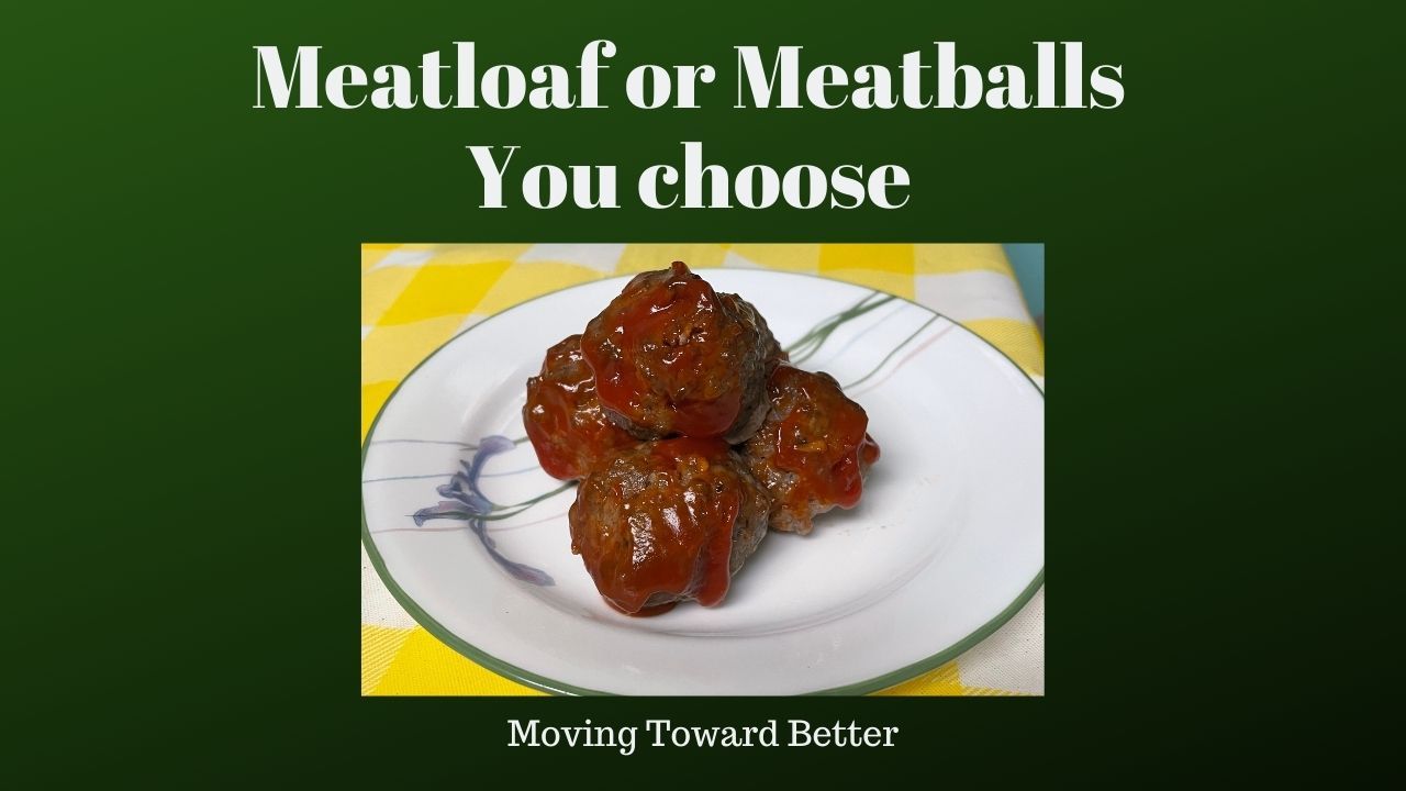 Photo of meatballs made with a meatloaf mixture for the blog post gluten free meatloaf and meatloaf meatballs
