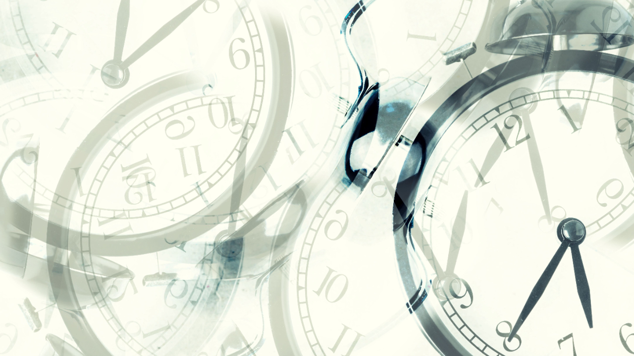 multiple transparent and faded clocks