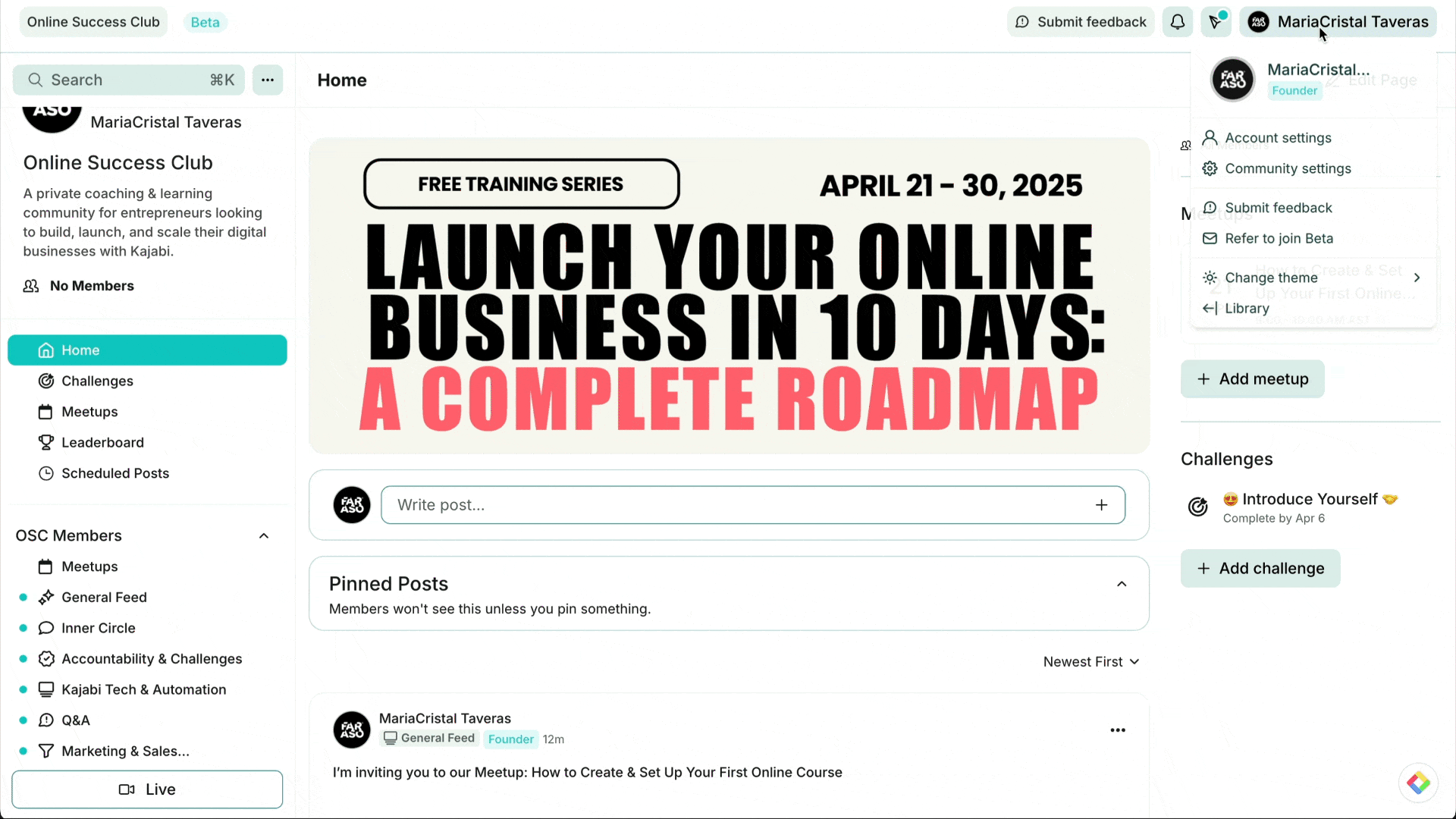 Switch Between Light and Dark Mode in Kajabi Communities Dashboard