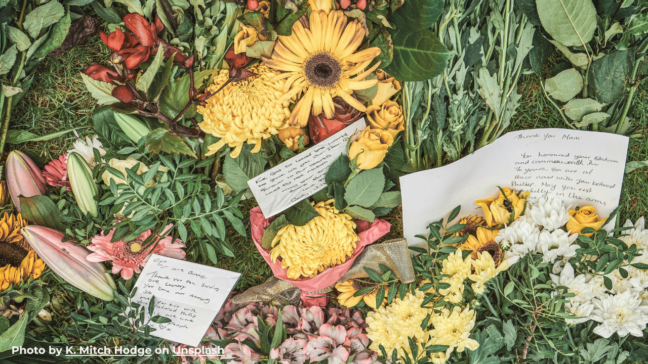 Love notes and flowers in remembrance
