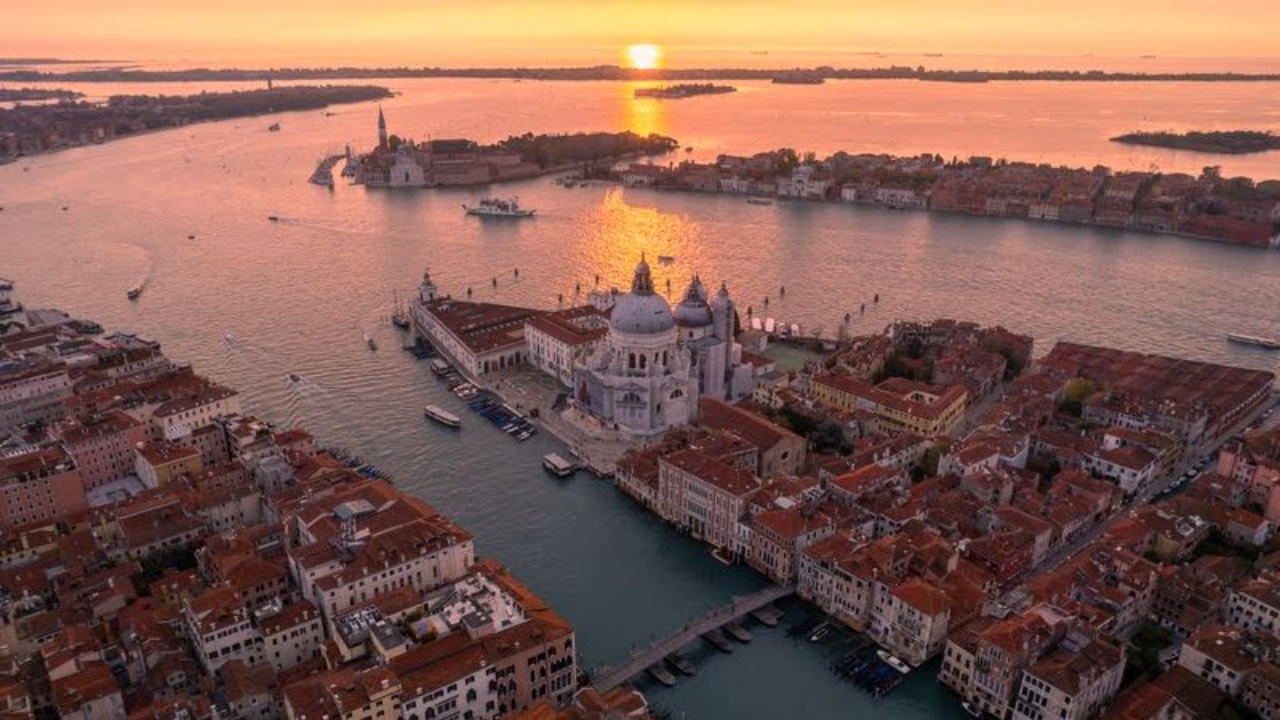 An aerial view of Basilica Santa Maria della Salute, Venice, and the shimmering lagoon behind it. Ewold’s bold photographic vision combined with his business savvy has made him Amazing Aerial’s top earning photographer for several months running.