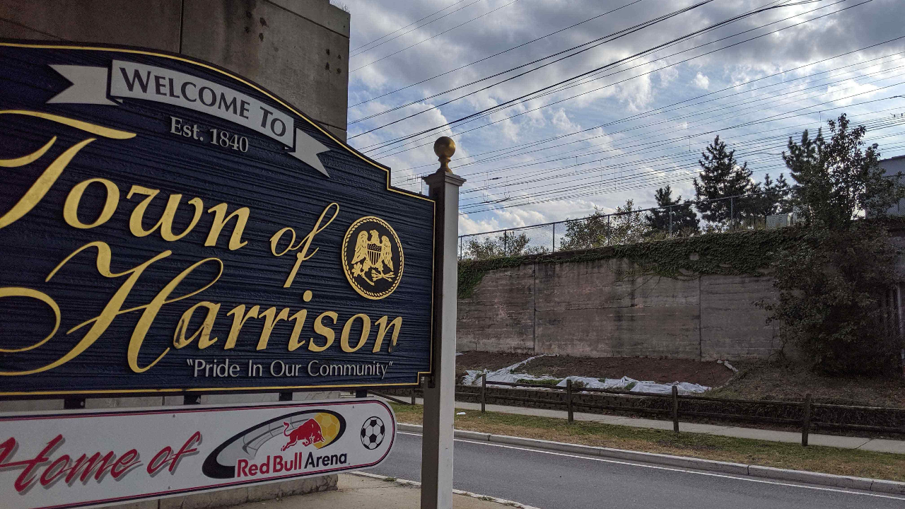 Harrison NJ Sign Corner of Harrison Avenue and Route 280 Eastbound Ramp