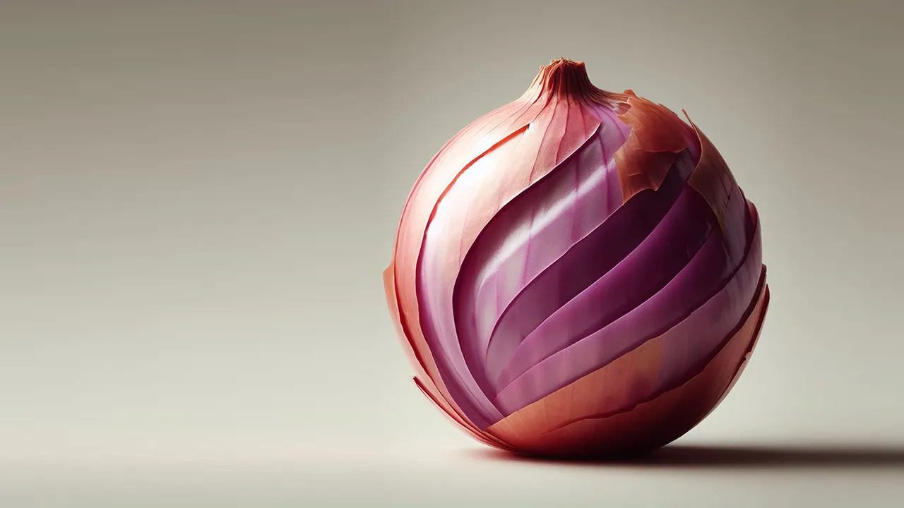 An onion with it's layers peeling for the Great Circle Blog: The Five Whys: Unmasking the Root Cause of Overwhelm in Your Coaching Businesses