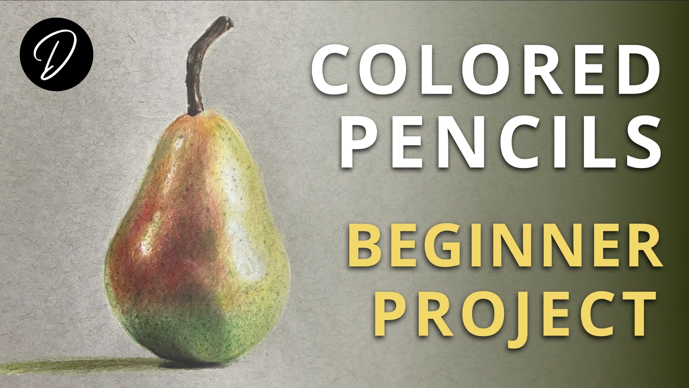 How to Draw a Pear with Colored Pencils