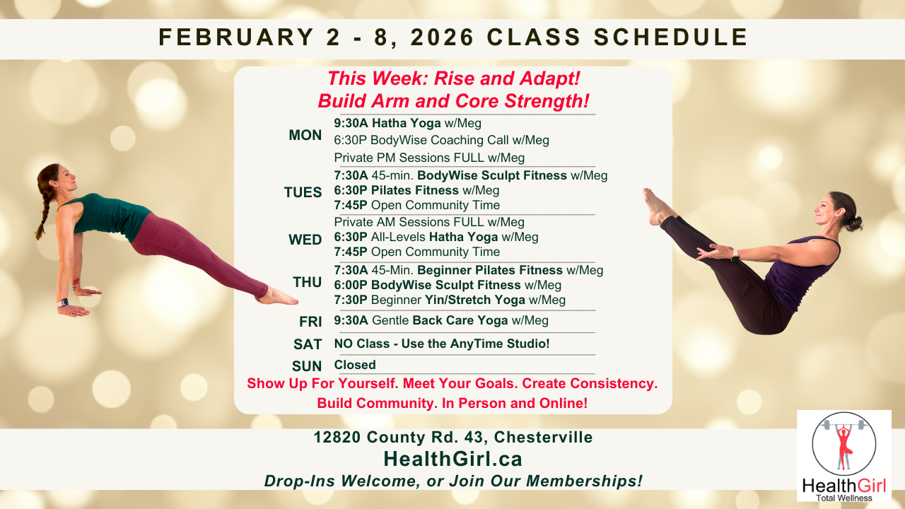 february 2 to 8 2026 class schedule at healthgirl pilates yoga bodywise fitness and moon yoga retreat