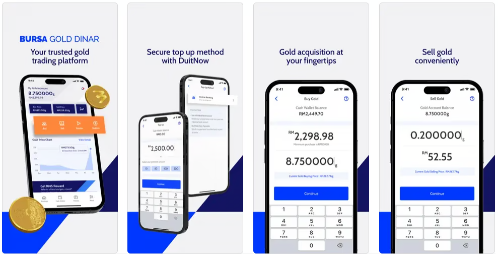 Bursa gold menawarkan simpanan emas dalam bentuk dinar coin.