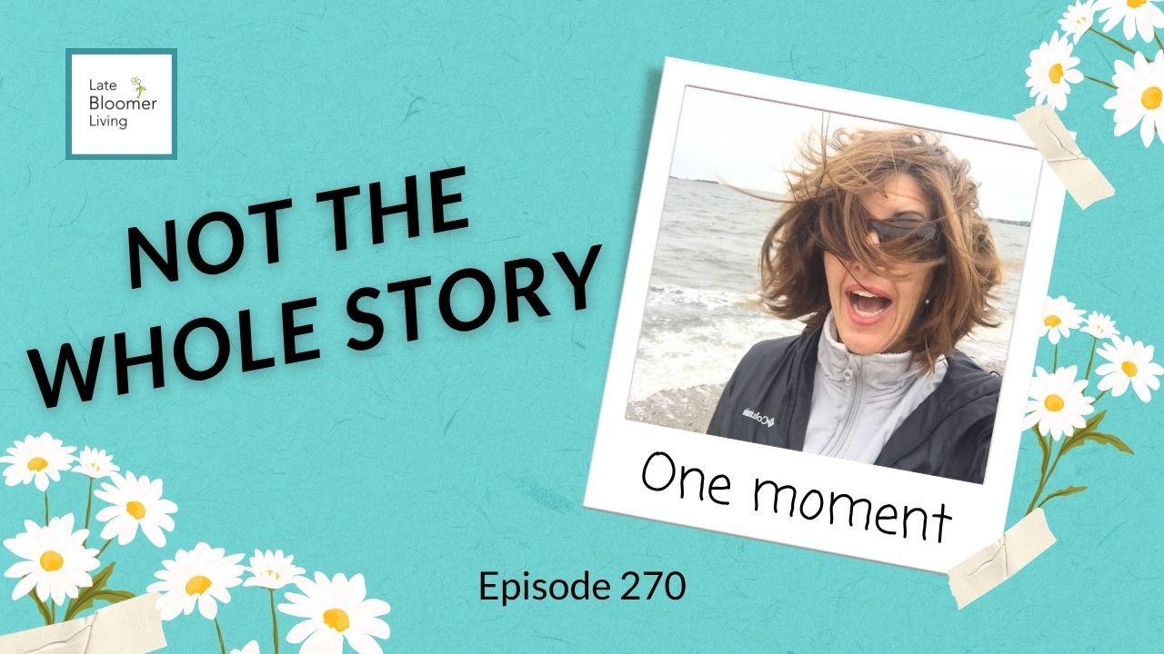 Yvonne Marchese laughing outdoors on a windy day, hair blowing across her face, displayed in a Polaroid-style photo frame. Bold text reads 