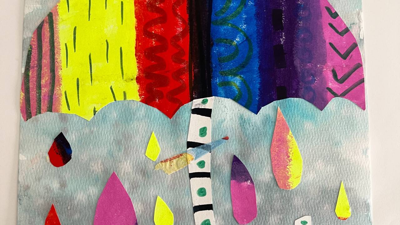 Rainy Day Umbrella Collage