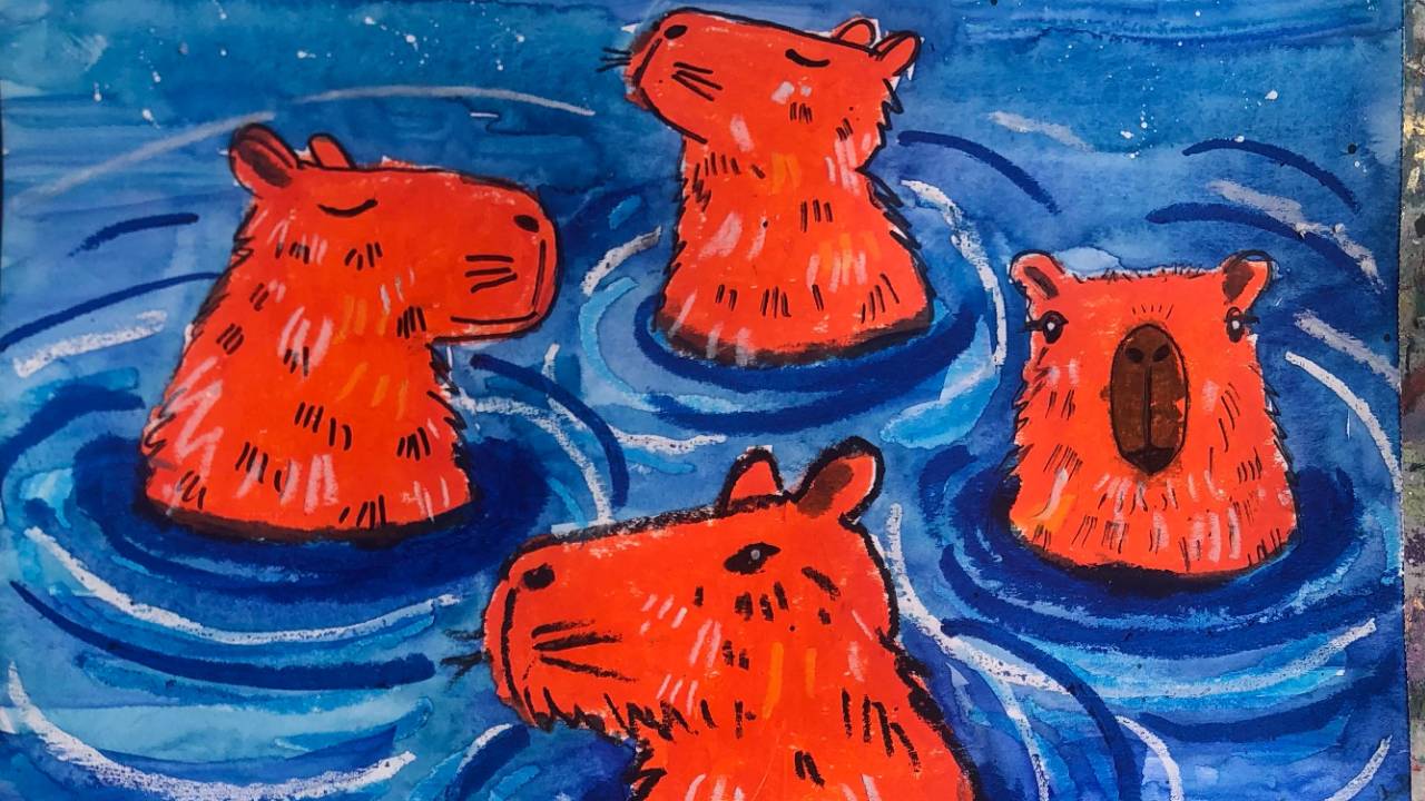 Swimming Capybaras