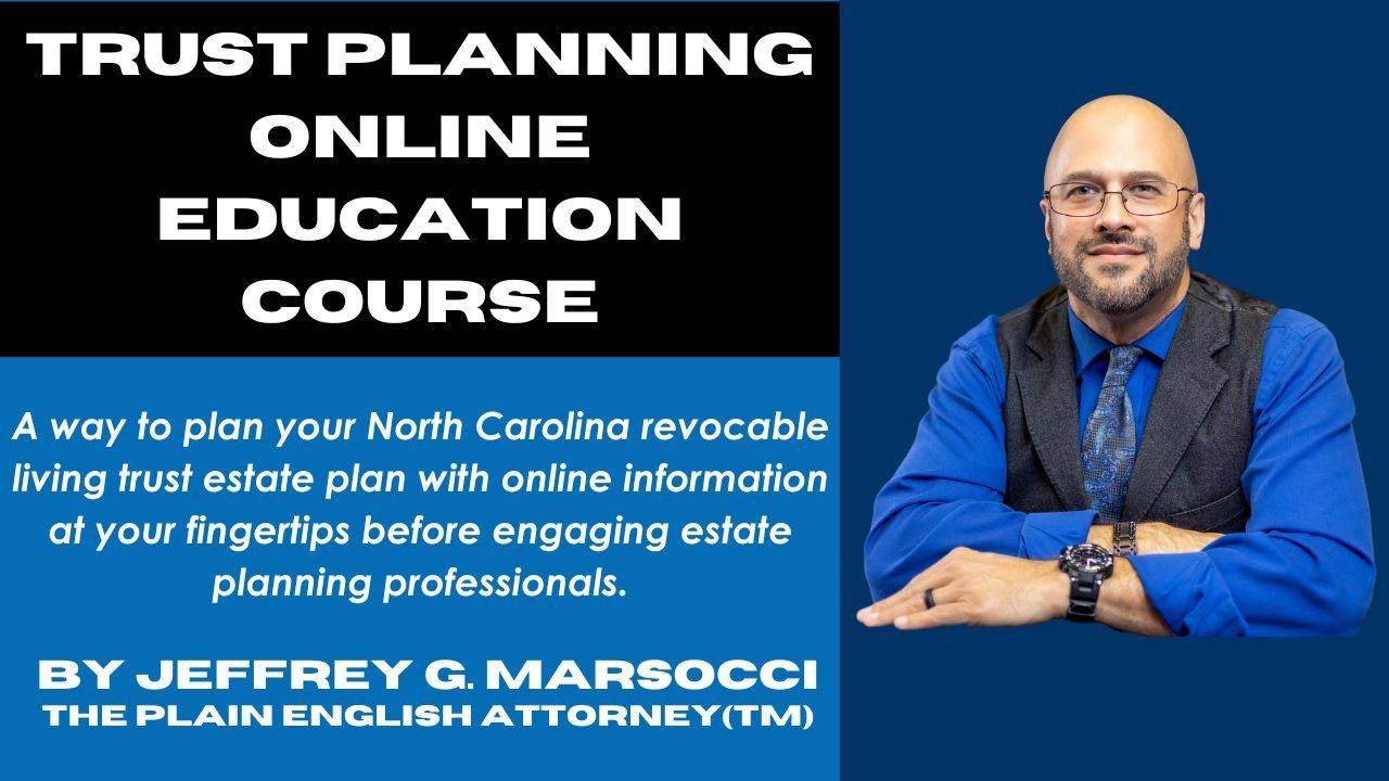 trust planning online education course written words with attorney looking forward with trust course information on thumbnail