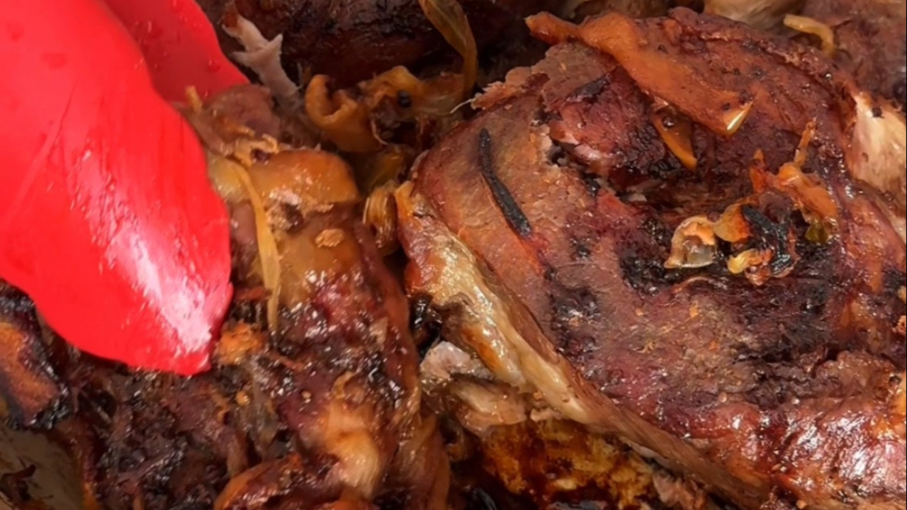 Roast saludable de cerdo horneado