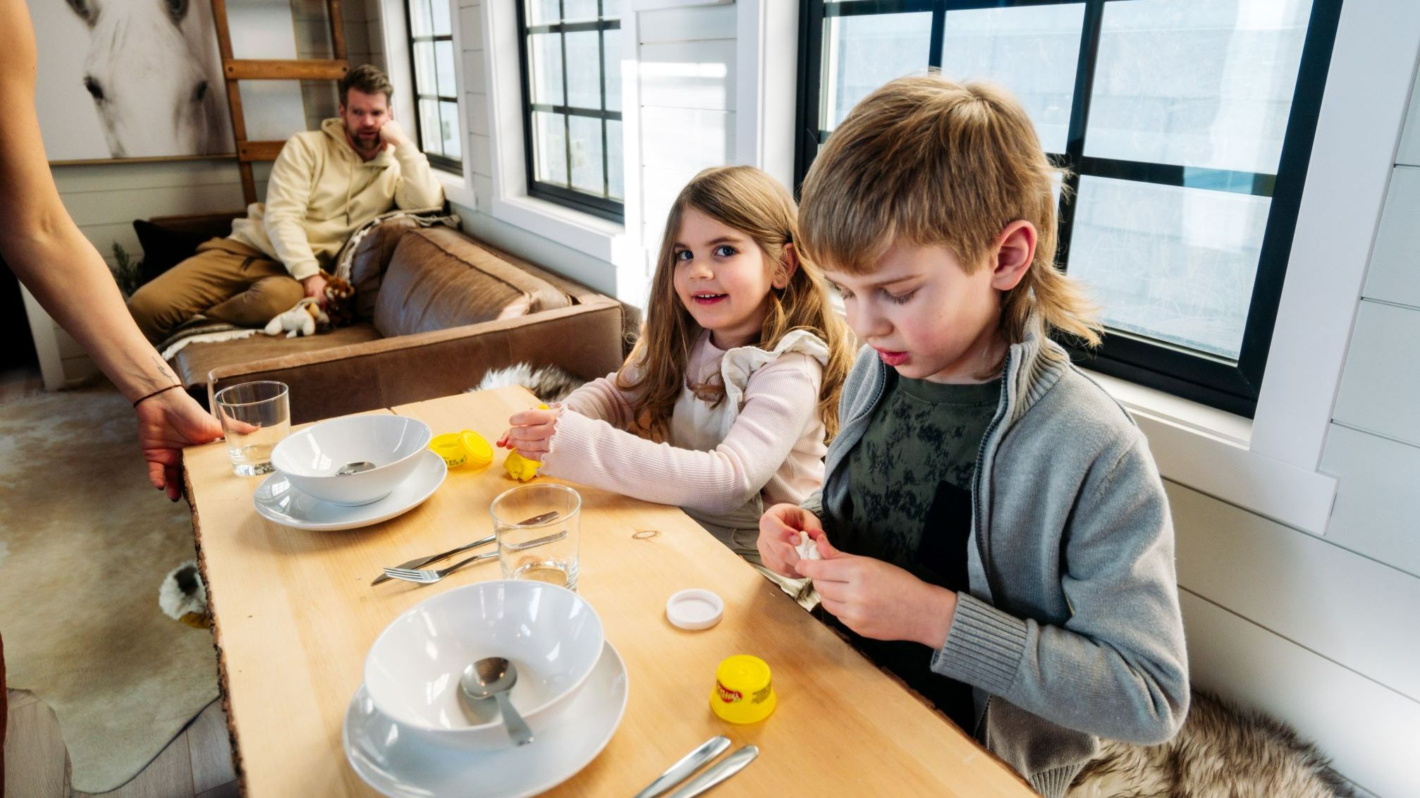 Kids in an Ellie Tiny Home