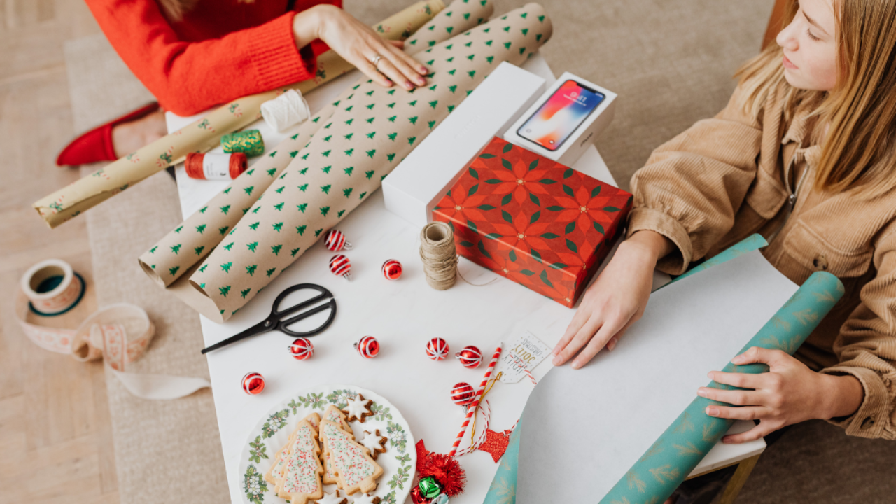 Wrapping Christmas presents