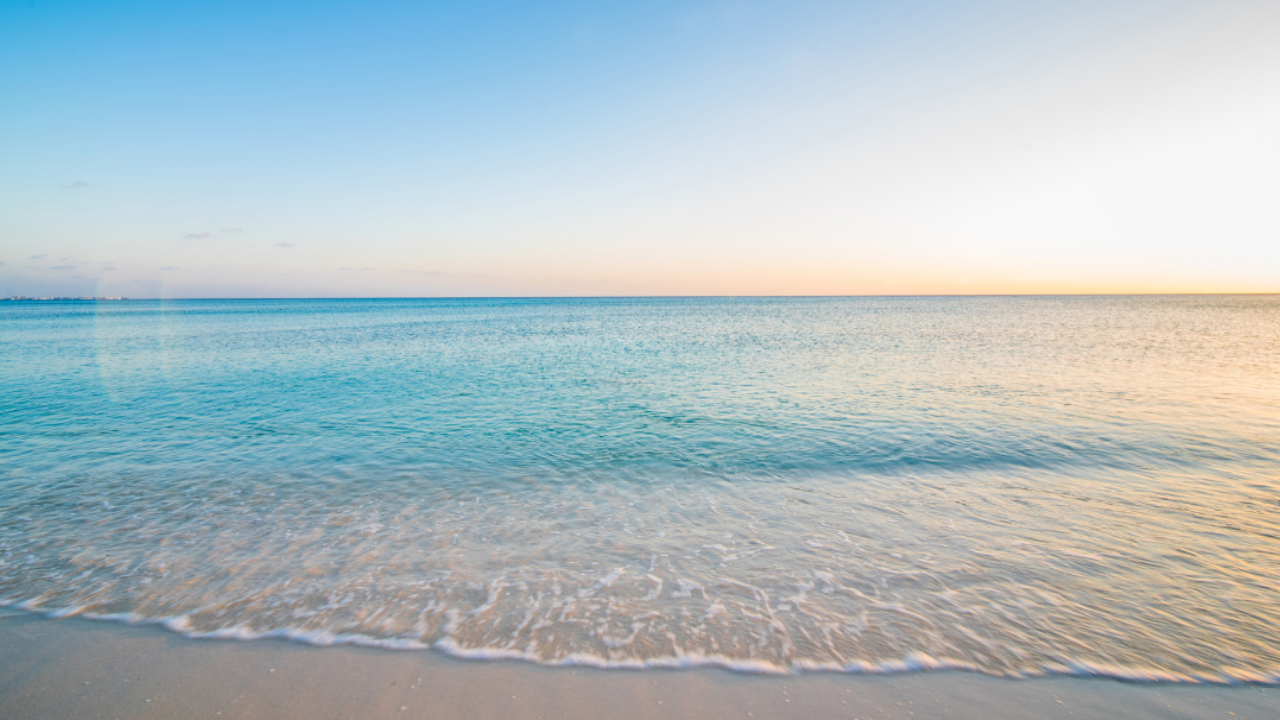 calm blue sea under a clear sky