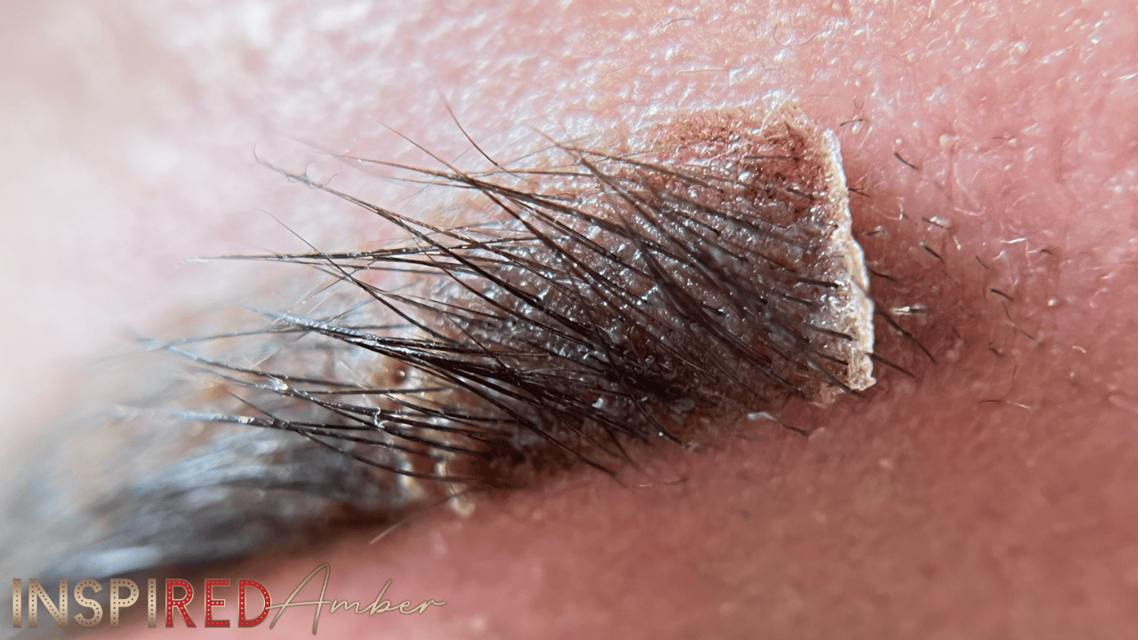 Client healing from permanent makeup procedure showing what not to do after permanent makeup including avoiding sweating, sun exposure, and touching brows during healing