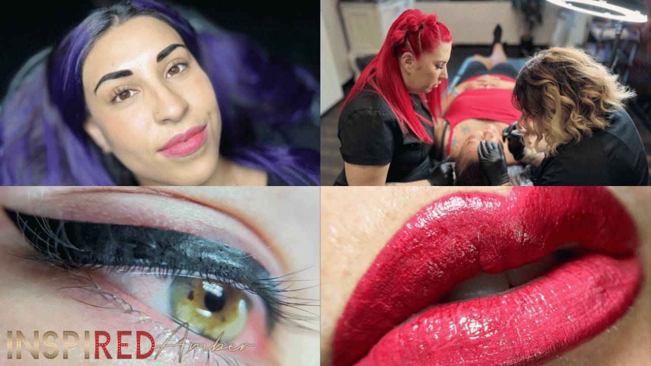 permanent makeup artist promoting services online with before and after results on social media and website