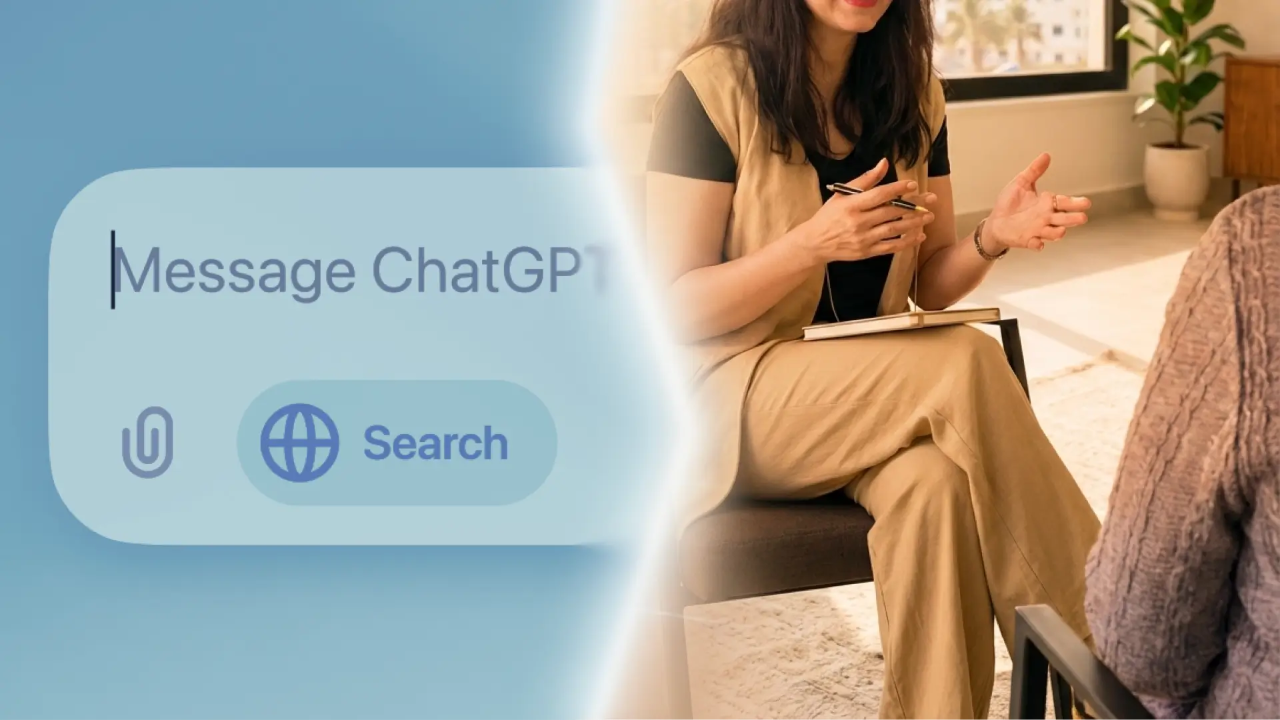 Coach professionnelle en séance de coaching individuel face à un client – accompagnement humain et coaching certifié ICF au Maroc vs intelligence artificielle (IA)