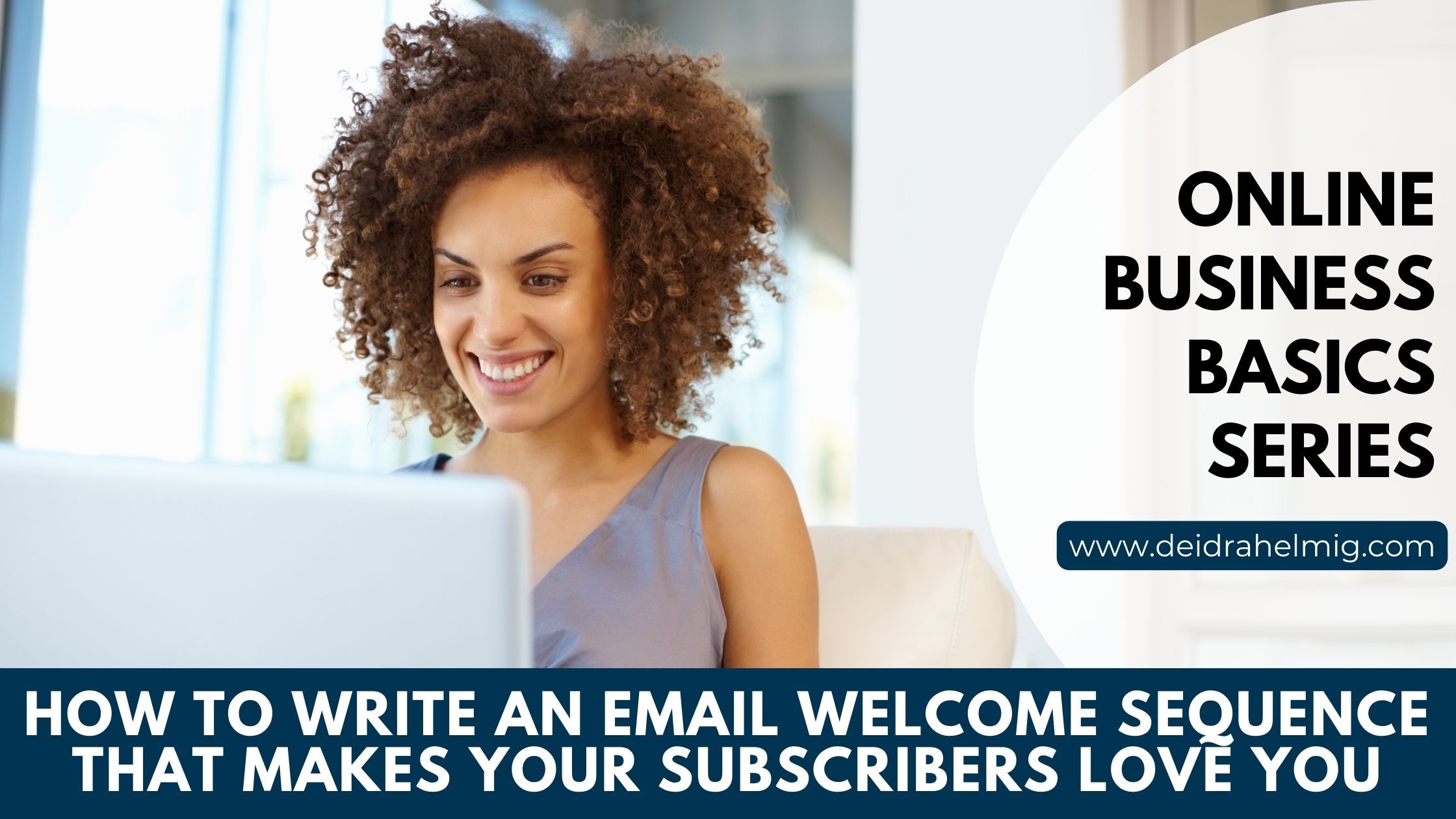 smiling woman at laptop