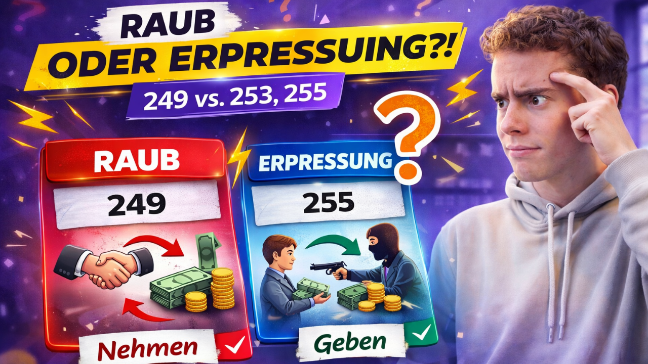 Raub Schema Abgrenzung Raub vs. räuberische Erpressung – Schema und Argumente