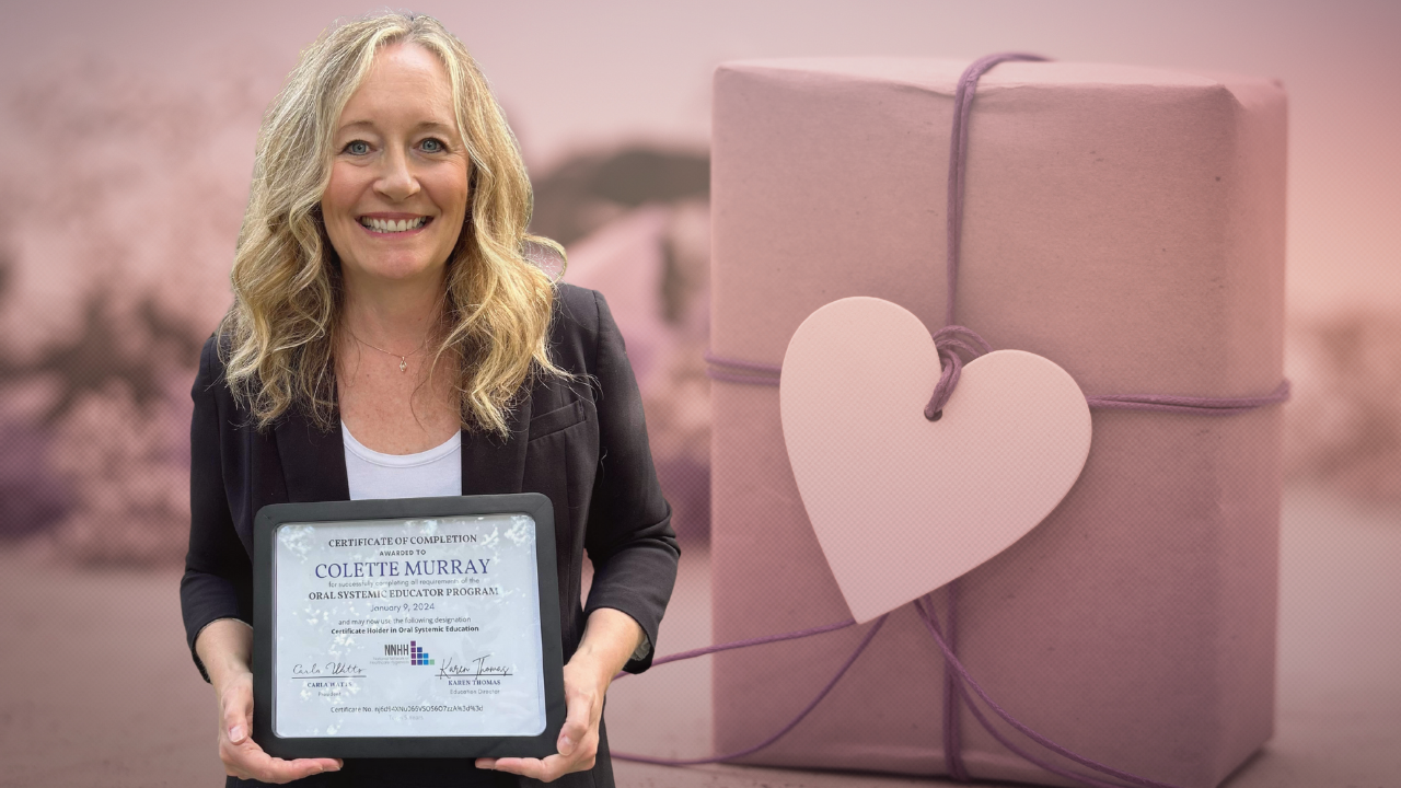 Colette Murray, RDH, wrapped gift, knowledge is an investment that keeps giving