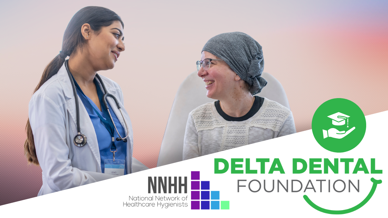 dental hygienist and woman with cancer