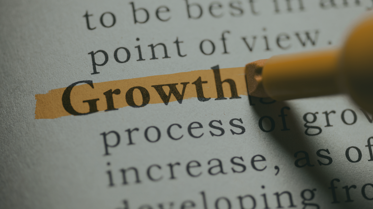 My Daily Leadership Blog Image Showing the Word Growth On a Page Highlighted in Orange