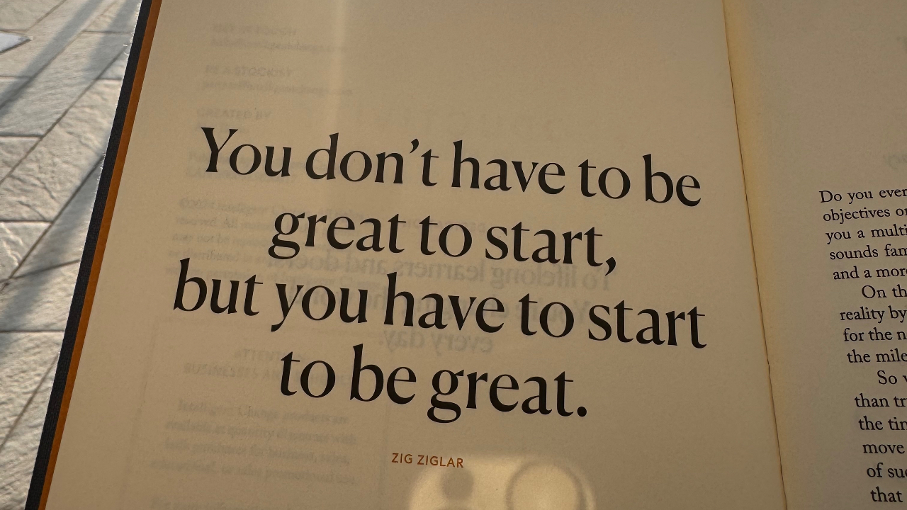 Page from a book with a quote that says, 