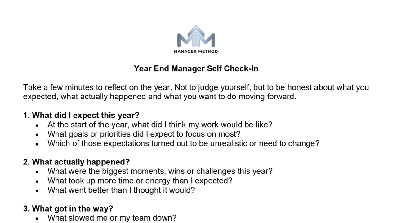 Preview of the Year-End Manager Self Check-In