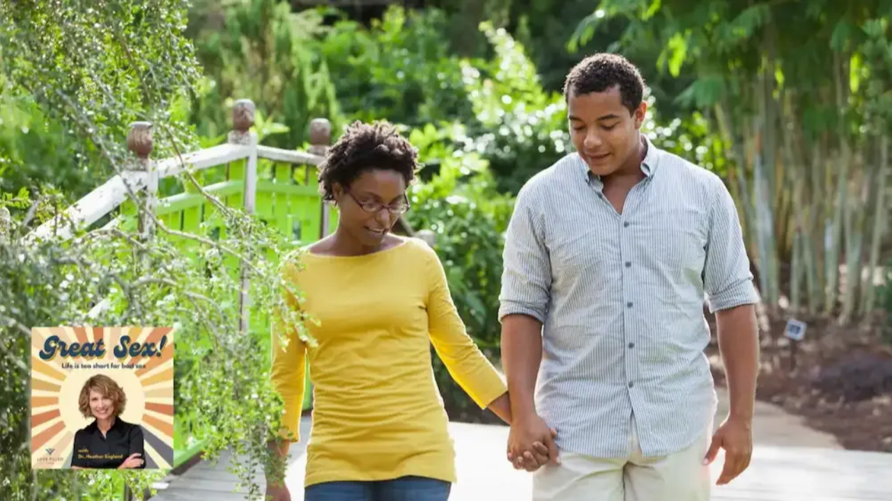 Loving Couple walking holding hands